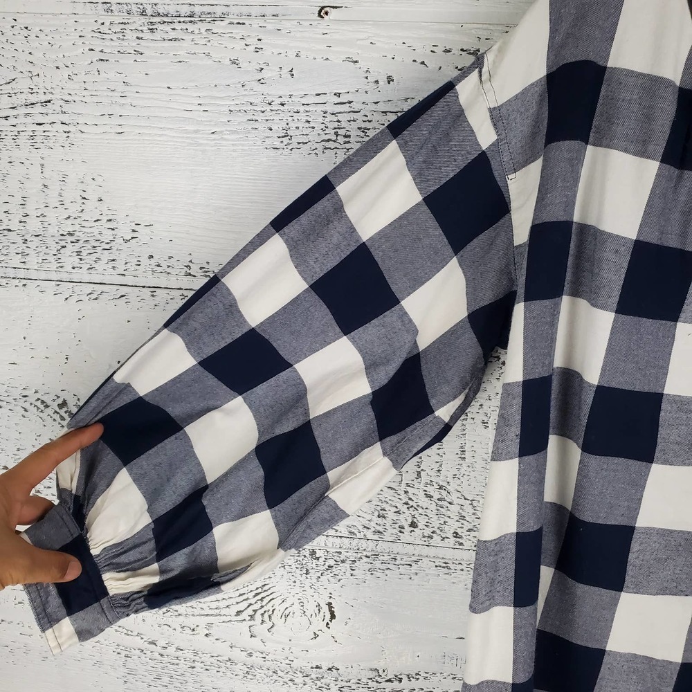 J. Crew Buffalo Checkered Puff Long Sleeves Casual Flannel Top - Picture 2 of 9